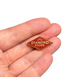 Diamond Foods Lapel Pin Red Gold Tone Backpack Flair